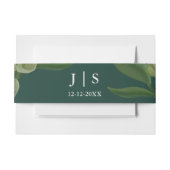 Smaragdgroen Elegant rustiek groen blad weelderig Uitnodigingen Wikkel (Voorkant Voorbeeld)