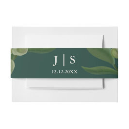 Smaragdgroen Elegant rustiek groen blad weelderig Uitnodigingen Wikkel