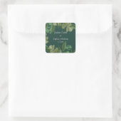 Smaragdgroen Elegant rustiek groen blad weelderig Vierkante Sticker (Tas)