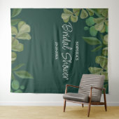 Smaragdgroen Elegant rustiek groen blad weelderig Wandkleed (In Situ (horizontaal))