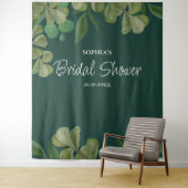 Smaragdgroen Elegant rustiek groen blad weelderig Wandkleed (In situ)