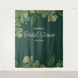 Smaragdgroen Elegant rustiek groen blad weelderig Wandkleed