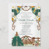 Smaragdgroen Elegant Western Charro Quinceanera Kaart (Voorkant)