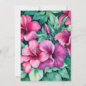 Smaragdgroen en Fuschia Bloemenbruiloft Kaart (Achterkant)