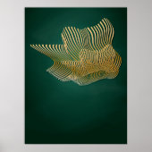 Smaragdgroen en Goud Abstract Wall Art Poster (Voorkant)