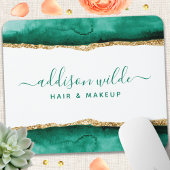 Smaragdgroen En Goud Aquarel Muismat