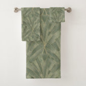 Smaragdgroen en Goud Art Deco Patroon Bad Handdoek (Insitu)