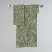 Smaragdgroen en Goud Art Deco Patroon Bad Handdoek