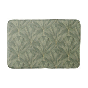 Smaragdgroen en Goud Art Deco Patroon Badmat