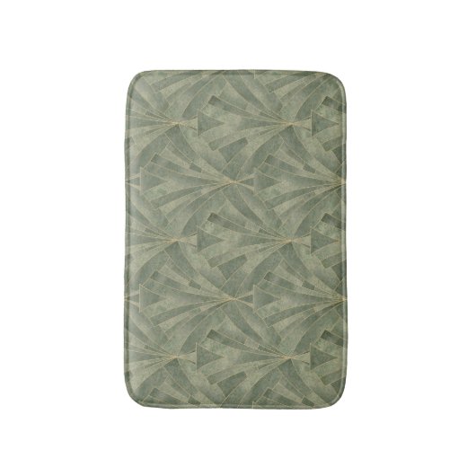Smaragdgroen en Goud Art Deco Patroon Badmat (Voorkant Verticaal)