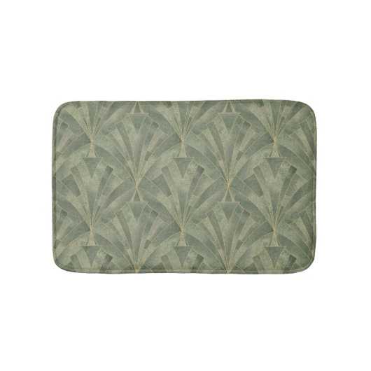 Smaragdgroen en Goud Art Deco Patroon Badmat (Voorkant)
