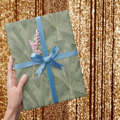 Smaragdgroen en Goud Art Deco Patroon Cadeaupapier