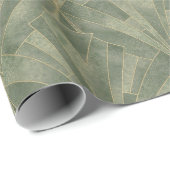 Smaragdgroen en Goud Art Deco Patroon Cadeaupapier (Rol Hoek)