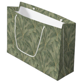 Smaragdgroen en Goud Art Deco Patroon Groot Cadeauzakje