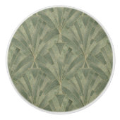 Smaragdgroen en Goud Art Deco Patroon Keramische Knop (Voorkant)