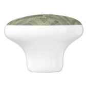 Smaragdgroen en Goud Art Deco Patroon Keramische Knop (Zijkant)