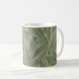 Smaragdgroen en Goud Art Deco Patroon Koffiemok