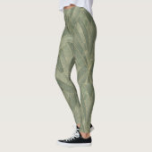 Smaragdgroen en Goud Art Deco Patroon Leggings (Links)