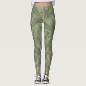 Smaragdgroen en Goud Art Deco Patroon Leggings (Voorkant)