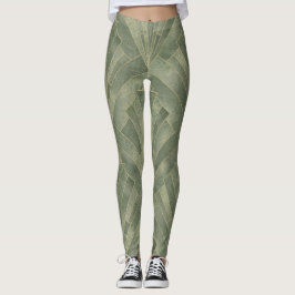 Smaragdgroen en Goud Art Deco Patroon Leggings