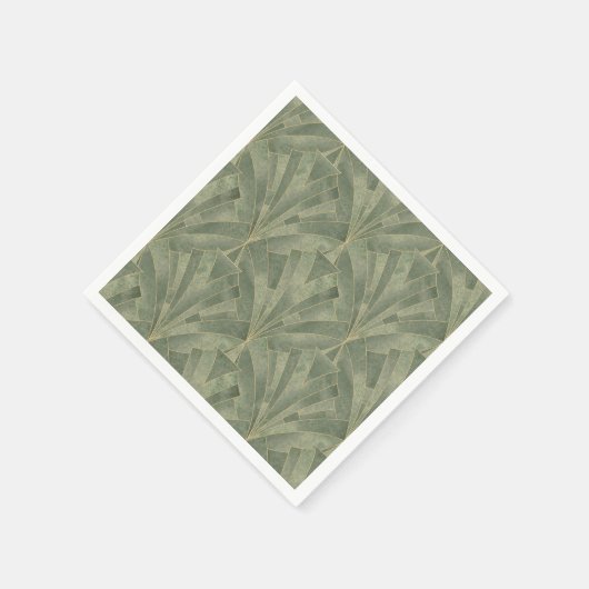 Smaragdgroen en Goud Art Deco Patroon Servet (Hoek)