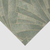 Smaragdgroen en Goud Art Deco Patroon Tissuepapier (Detail)