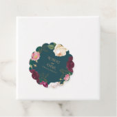 Smaragdgroen en goud Bloemen bruiloft Bedankjes Labels (In situ)