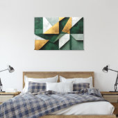 Smaragdgroen en Goud Canvas Afdruk (Insitu (Slaapkamer))