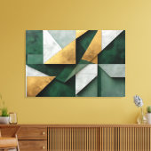 Smaragdgroen en Goud Canvas Afdruk (Insitu (Woonkamer))