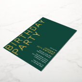 Smaragdgroen en goud | Elegant Elke leeftijd Verja Folie Uitnodiging (Gedraaid)