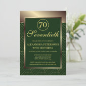 Smaragdgroen en goud patroon grens verjaardag kaart (Staand voorkant)