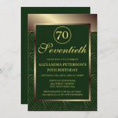 Smaragdgroen en goud patroon grens verjaardag kaart (Voorkant / Achterkant)