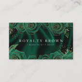 Smaragdgroen en Goud Roos Visitekaartje (Voorkant)