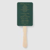 Smaragdgroen En Goud Schrift Trouwprogramma Handwaaier (Achterkant)