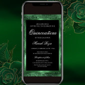 Smaragdgroen en Goud Verjaardag Foto uitnodiging