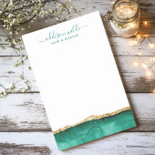Smaragdgroen en goud waterverf gepersonaliseerd post-it® notes