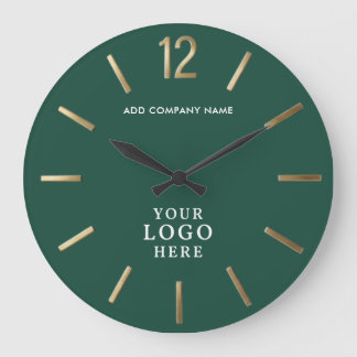 Smaragdgroen en Goud Zakelijk Logo Zakelijk Grote Klok