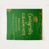 Smaragdgroen en gouden Afstuderen foto achtergrond Wandkleed (Voorkant (horizontaal))