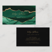 Smaragdgroen en gouden agaat visitekaartje (Voorkant / Achterkant)