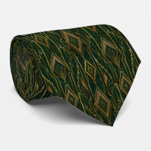 Smaragdgroen en gouden Art Deco-diamant Stropdas