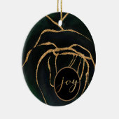 smaragdgroen en gouden fotoversiering keramisch ornament (Rechts)