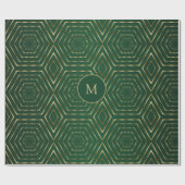  Smaragdgroen en gouden geometrische Cadeaupapier (Vlak)