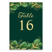 Smaragdgroen en gouden juweel Toon bruiloft Kaart (Achterkant)