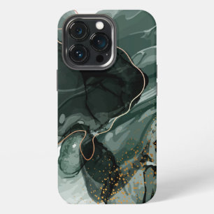 Smaragdgroen en gouden marmer, marmeren achtergron iPhone 13 pro hoesje