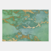 Smaragdgroen en gouden marmeren look inpakpapier vel (Voorkant 2)