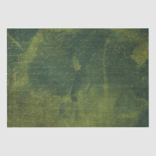 Smaragdgroen en Gouden Script Tissuepapier (Voorkant)