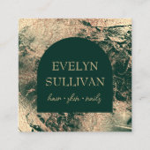 Smaragdgroen en gouden textuur visitekaartje (Voorkant)