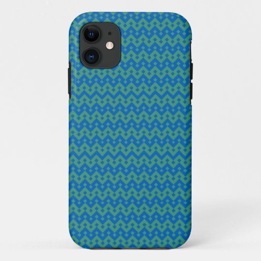 Smaragdgroen en Helder Blauw Islamitisch Patroon Case-Mate iPhone Case (Achterkant)