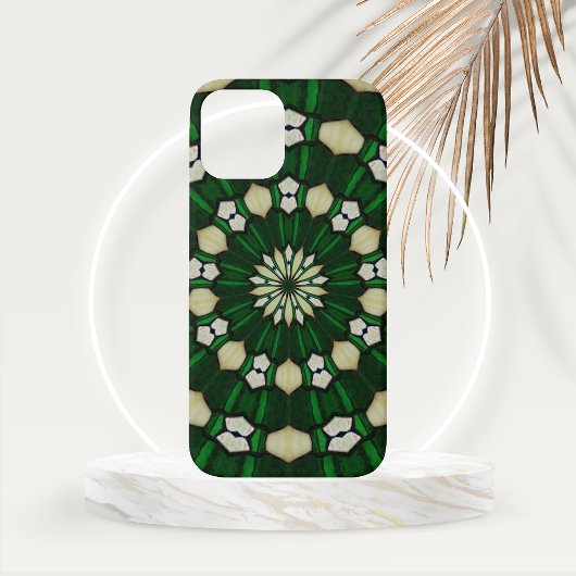 Smaragdgroen en ivoor Glas Case-Mate iPhone Case