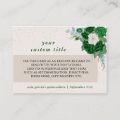 Smaragdgroen en Ivoor Roos Custom Details Informatiekaartje (Voorkant)